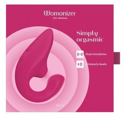 Вагинально-клиторальный стимулятор Womanizer Blend Vibrant Pink, вибрация + вакуум, 2 мотора SX2143 фото