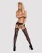 Сетчатые чулки-стокинги с цветочным рисунком Obsessive Garter stockings S207 S/M/L, черные SO7266 фото 3