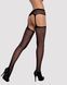 Сетчатые чулки-стокинги с цветочным рисунком Obsessive Garter stockings S207 S/M/L, черные SO7266 фото 2