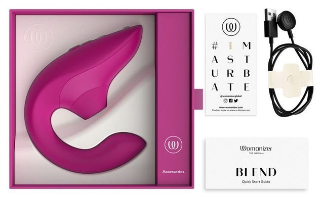 Вагинально-клиторальный стимулятор Womanizer Blend Vibrant Pink, вибрация + вакуум, 2 мотора SX2143 фото